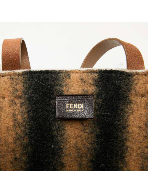 FENDI grey wool tote bag