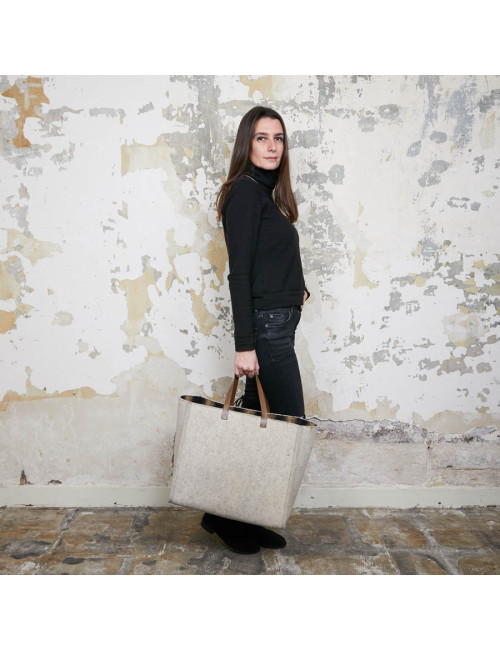 FENDI grey wool tote bag