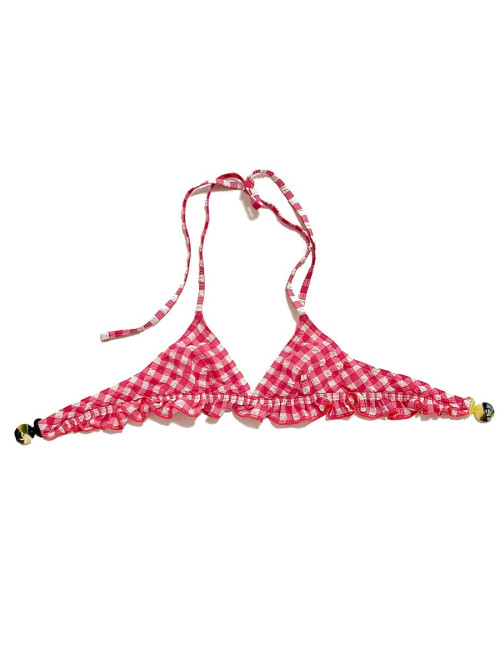 Maillot de bain CHANEL vichy rose et blanc