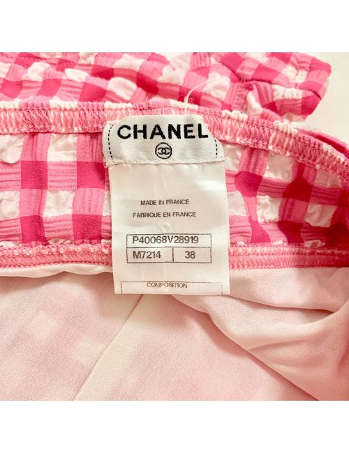 Maillot de bain CHANEL vichy rose et blanc