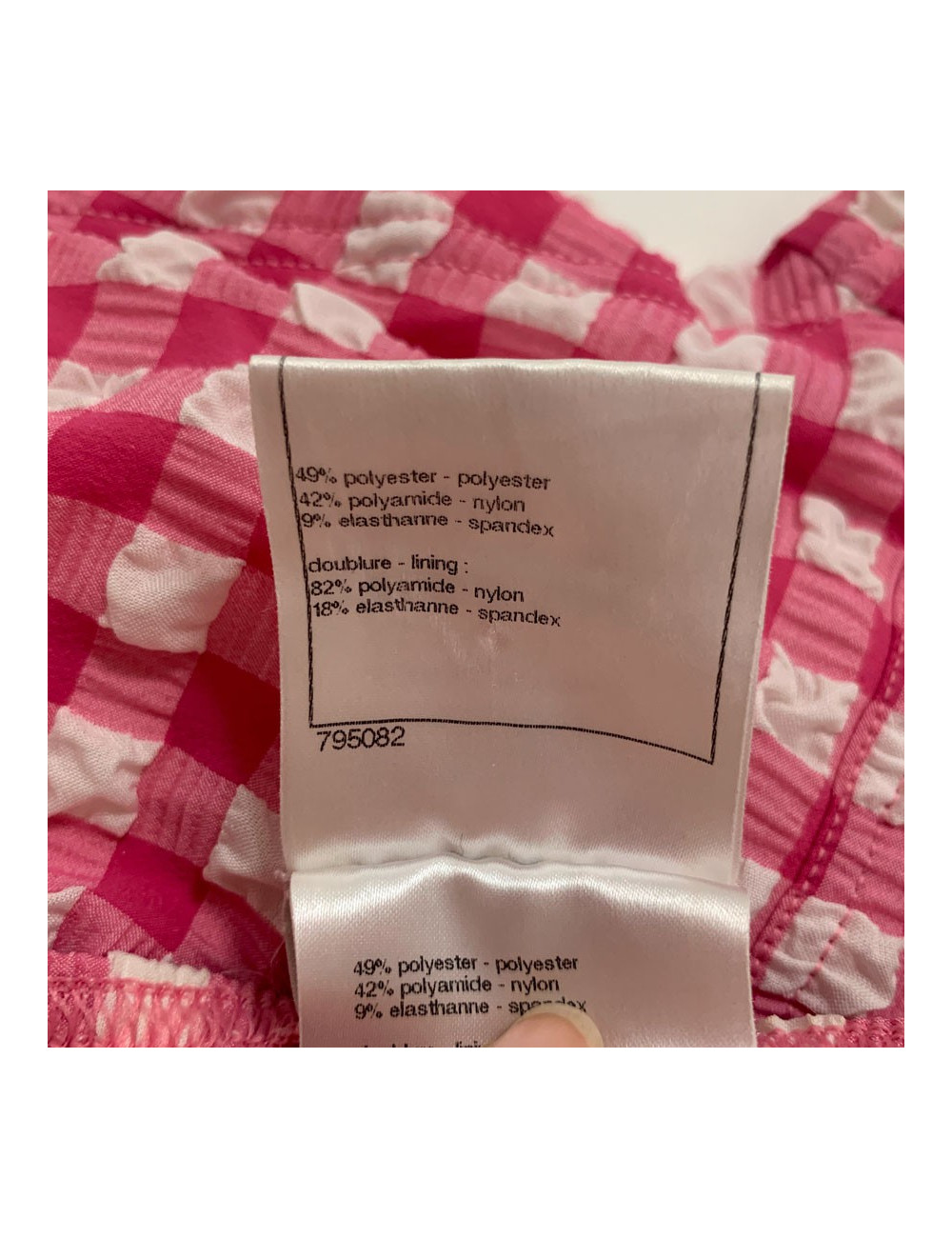 Maillot de bain CHANEL vichy rose et blanc