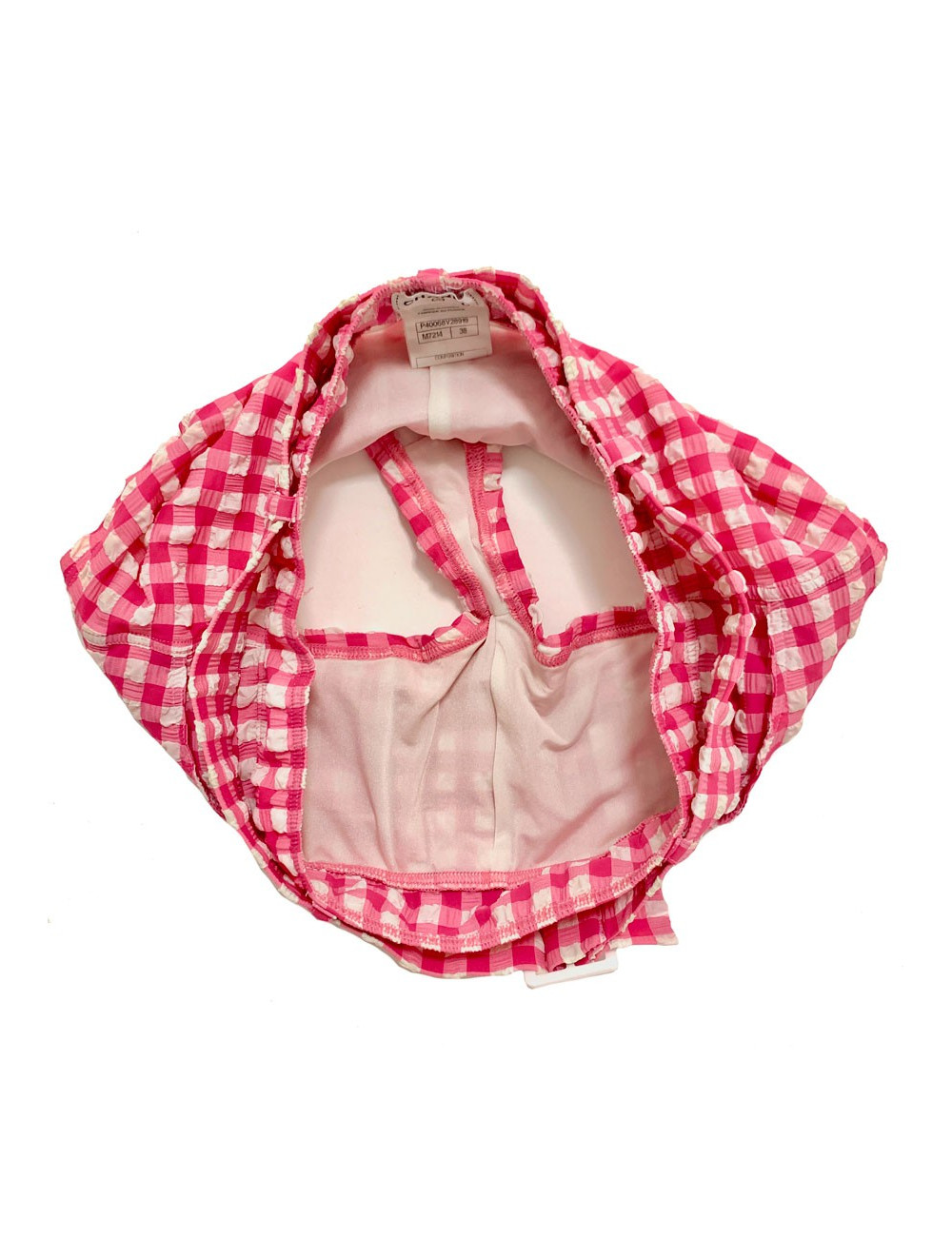 Maillot de bain CHANEL bikini vichy rose et blanc