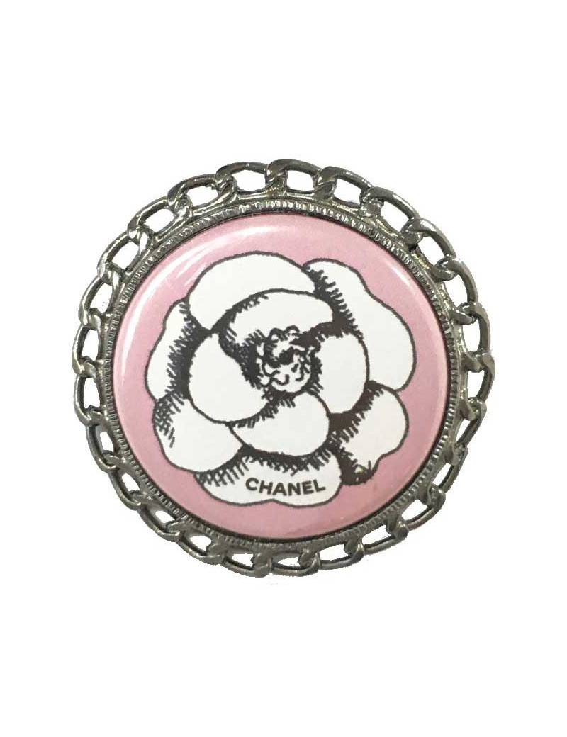 Broche CHANEL ronde Camélia 