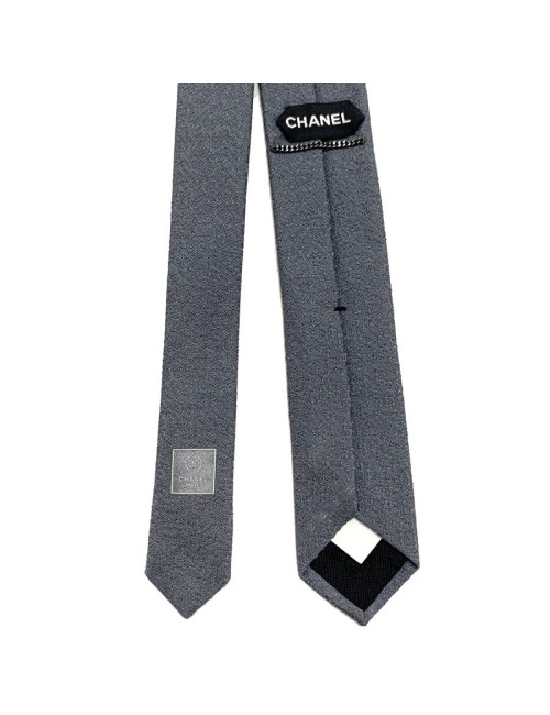 Cravate CHANEL Couture Soie grise