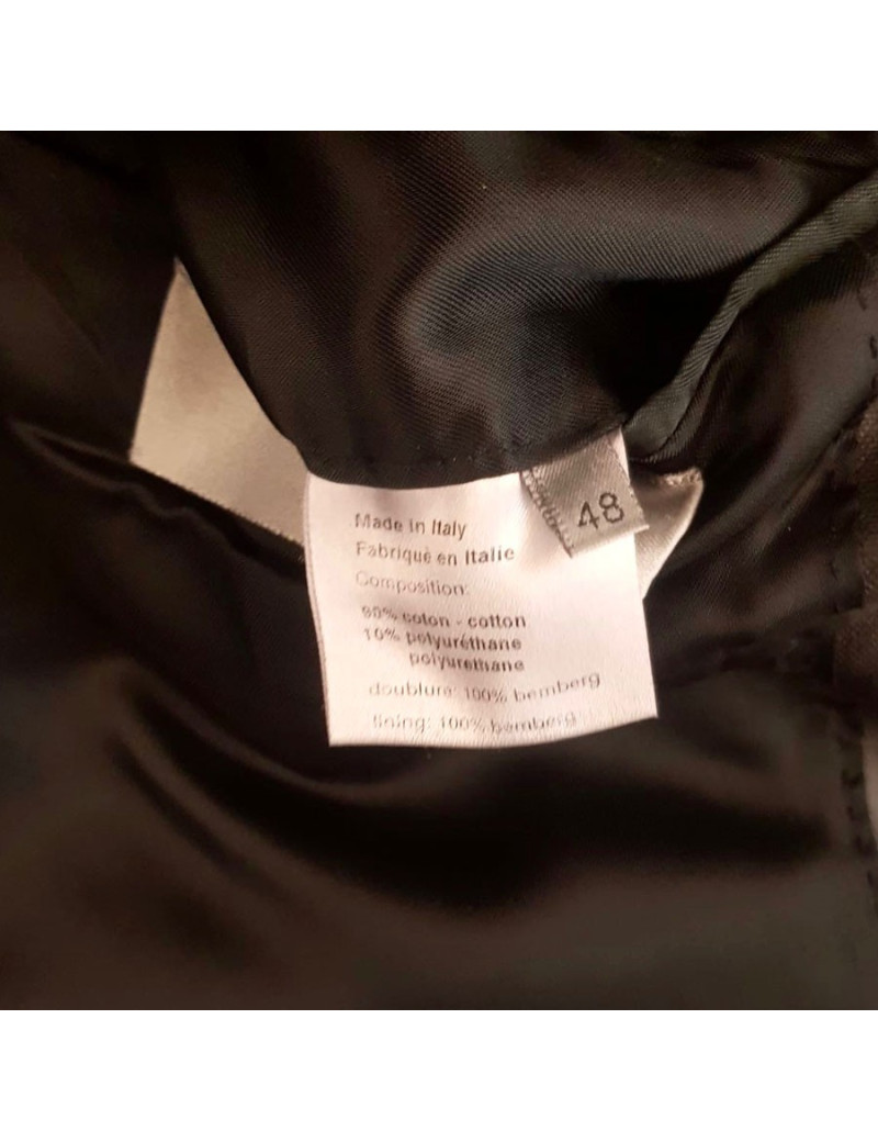 DIOR blazer in black coated cotton canvas size 48IT 44FR