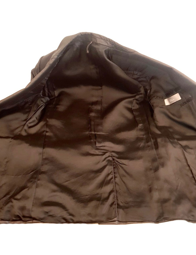 DIOR blazer in black coated cotton canvas size 48IT 44FR
