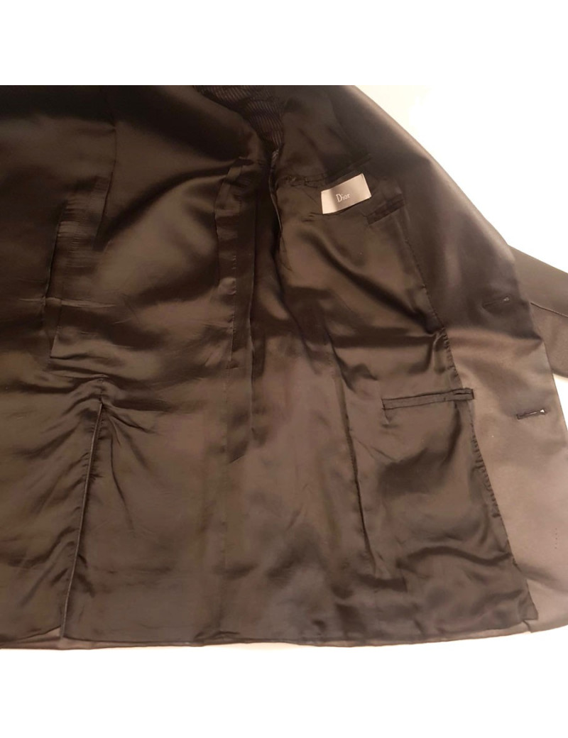 DIOR blazer in black coated cotton canvas size 48IT 44FR