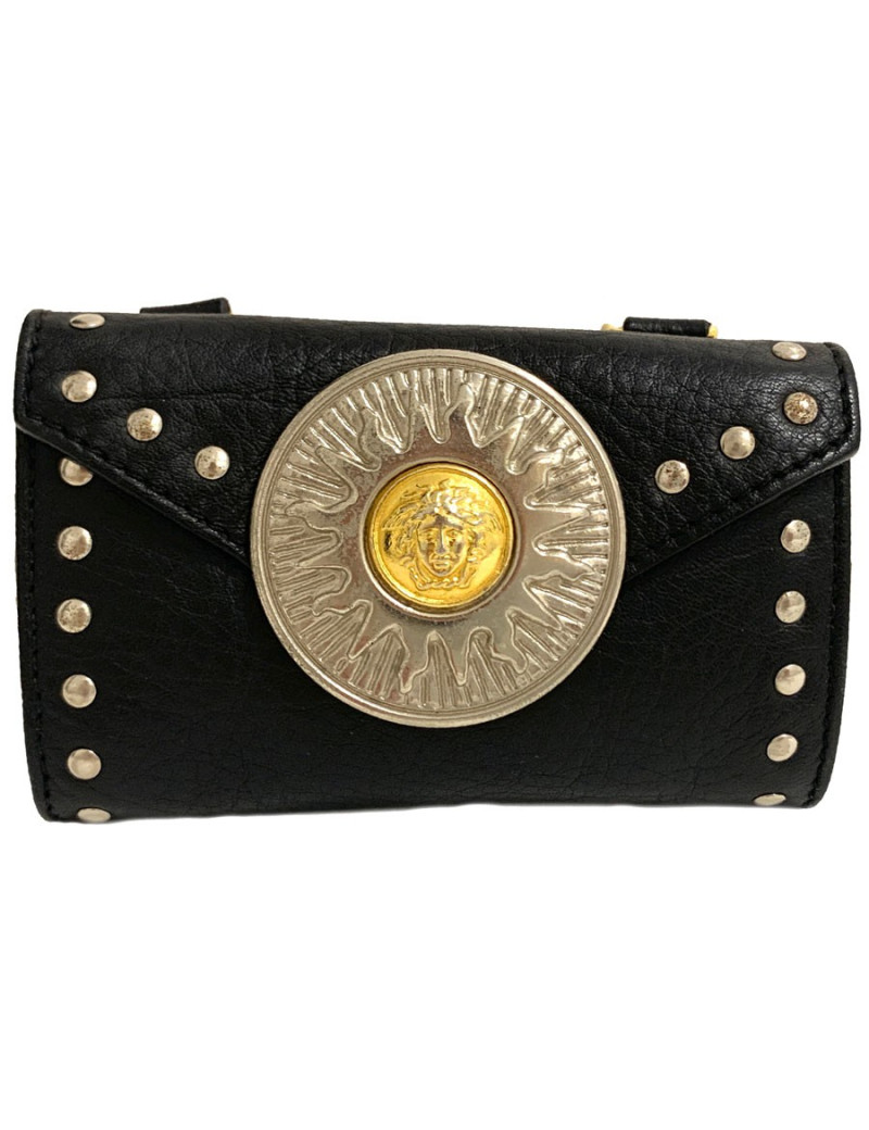 Sac de ceinture VERSACE en cuir noir