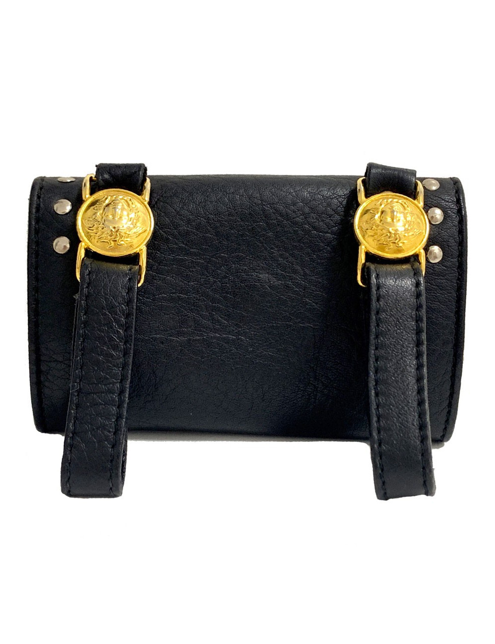 Sac de ceinture VERSACE en cuir noir
