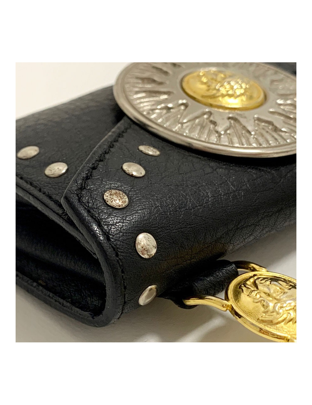 Sac de ceinture VERSACE en cuir noir