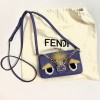 Mini sac baguette FENDI 'Monster' en cuir violet