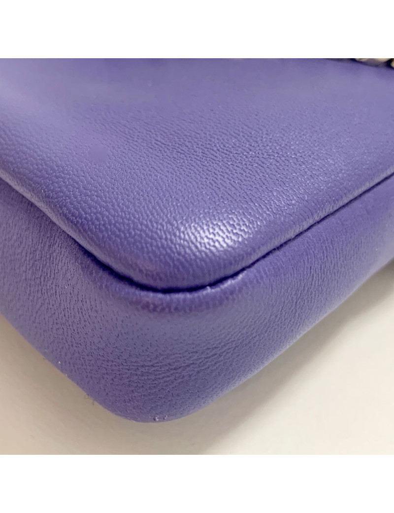 Mini sac baguette FENDI 'Monster' en cuir violet