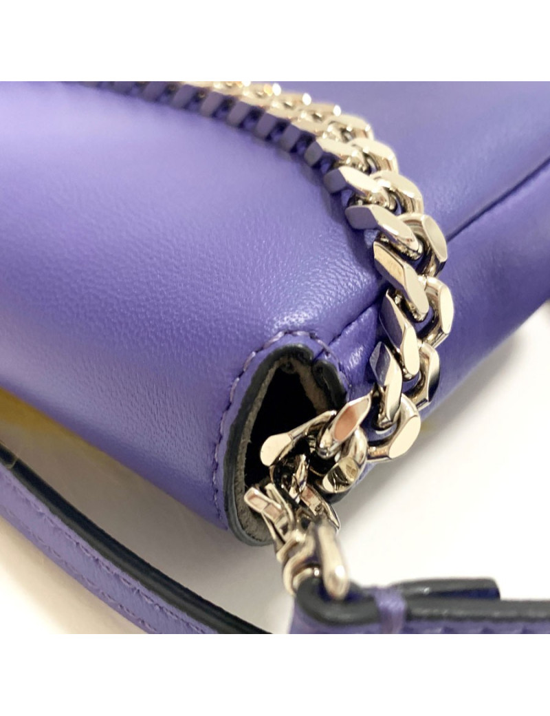 Mini sac baguette FENDI 'Monster' en cuir violet