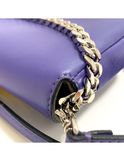 Mini sac baguette FENDI 'Monster' en cuir violet