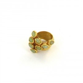 Ring YVES SAINT LAURENT Arty green and gold T 50