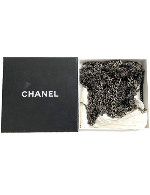 Collier Plastron CHANEL argent vieilli