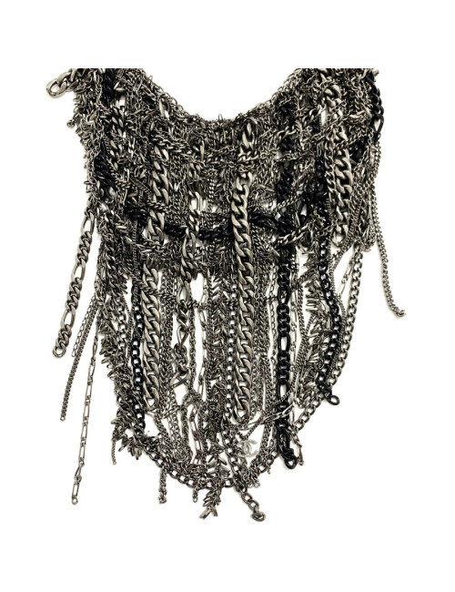 Collier Plastron CHANEL argent vieilli