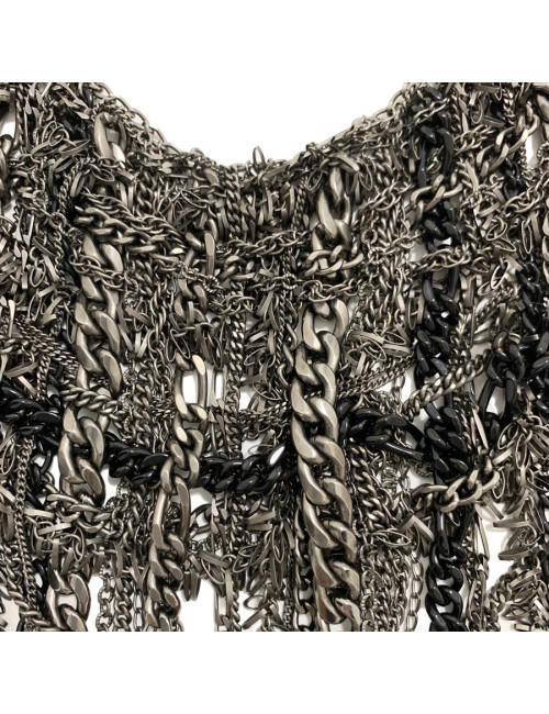 Collier Plastron CHANEL argent vieilli