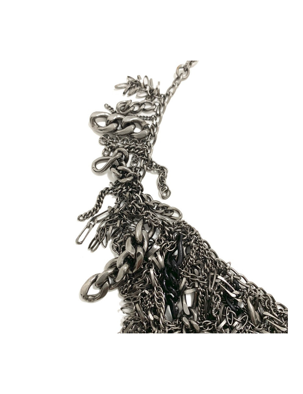 Collier Plastron CHANEL argent vieilli