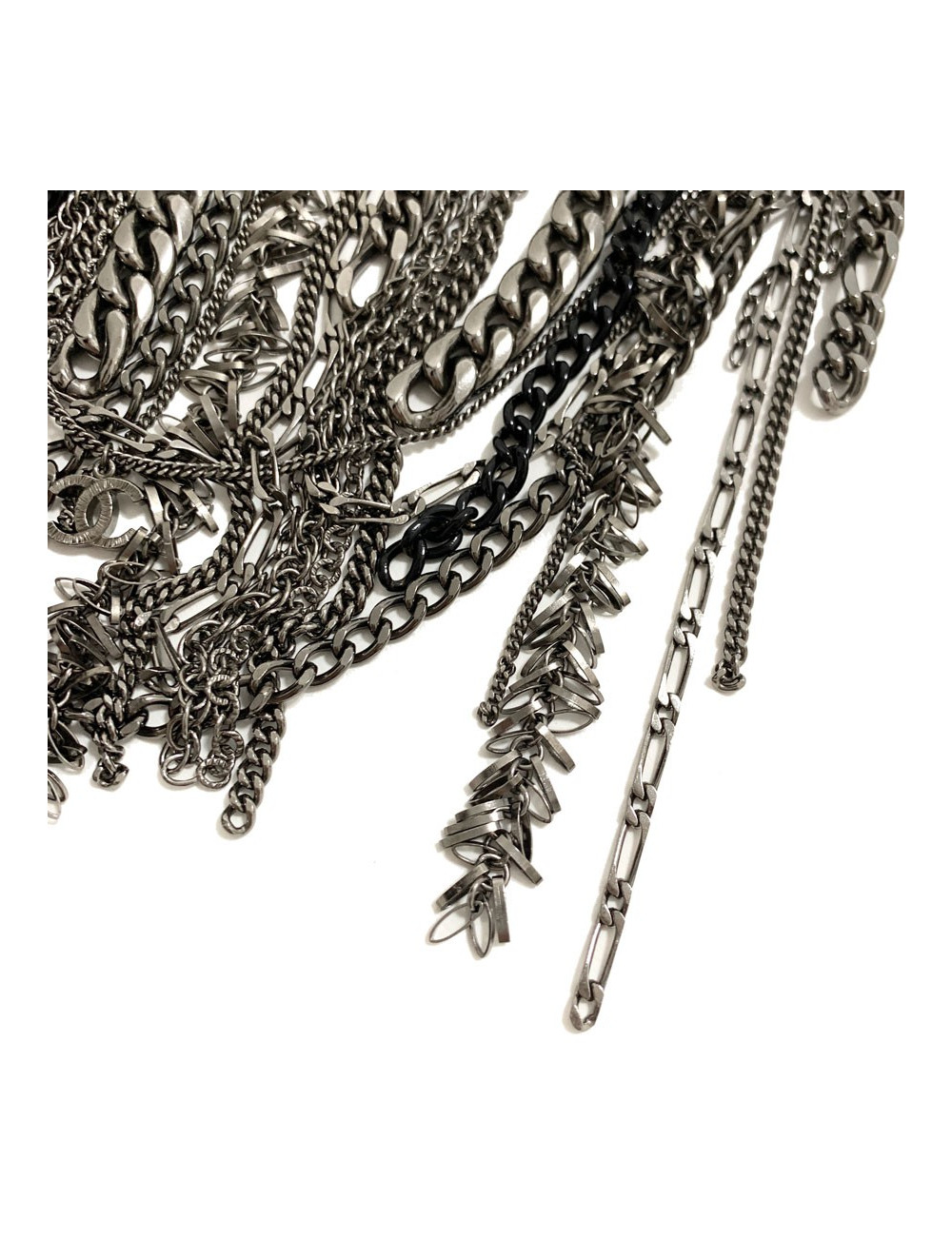 Collier Plastron CHANEL argent vieilli