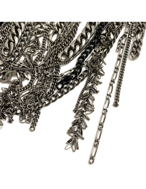 Collier Plastron CHANEL argent vieilli