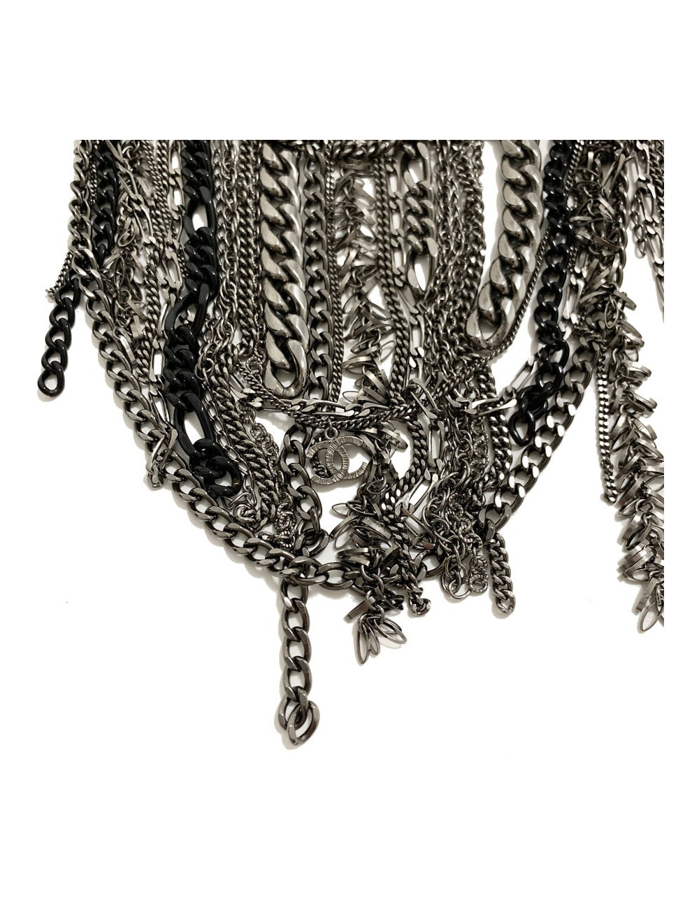 Collier Plastron CHANEL argent vieilli