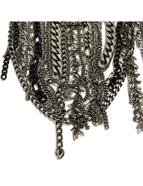 Collier Plastron CHANEL argent vieilli