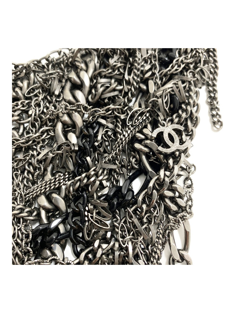 Collier Plastron CHANEL argent vieilli