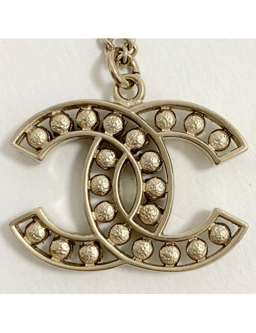 Pendentif CC CHANEL perles et strass 