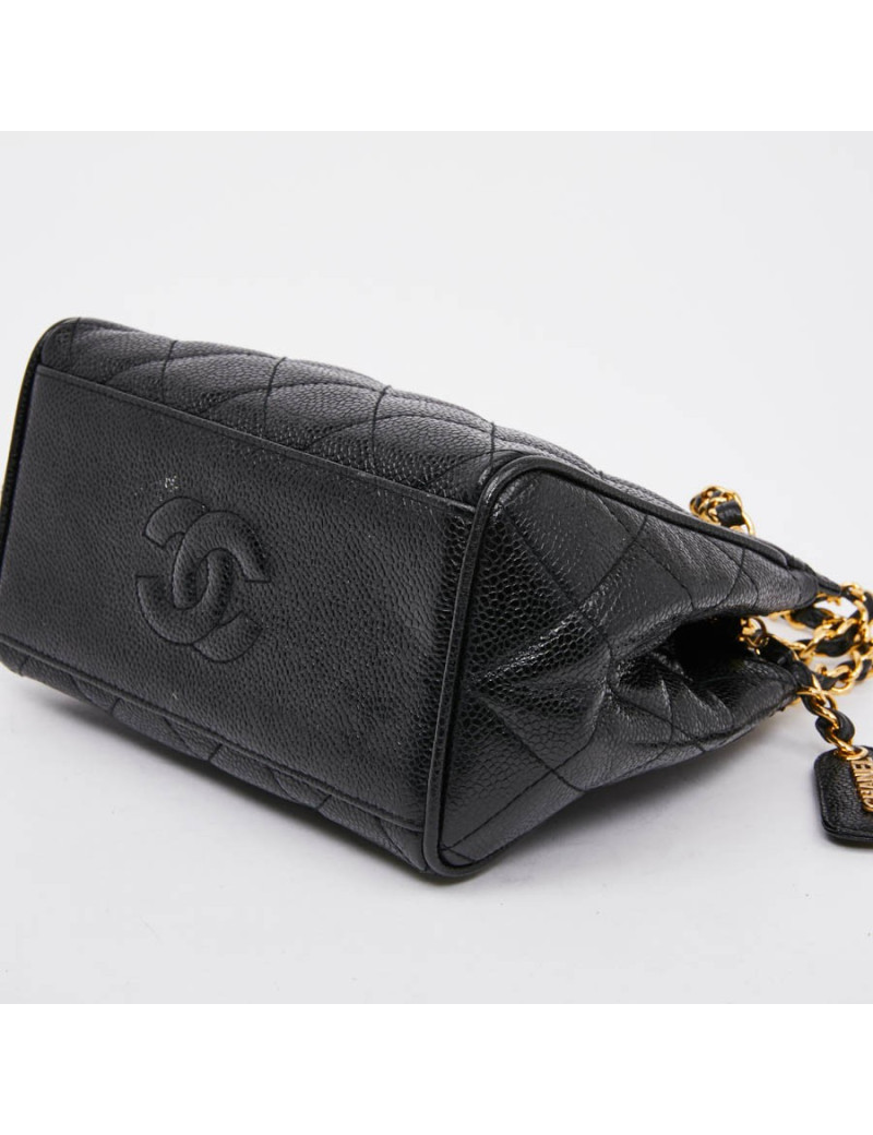 Sac CHANEL en cuir caviar noir