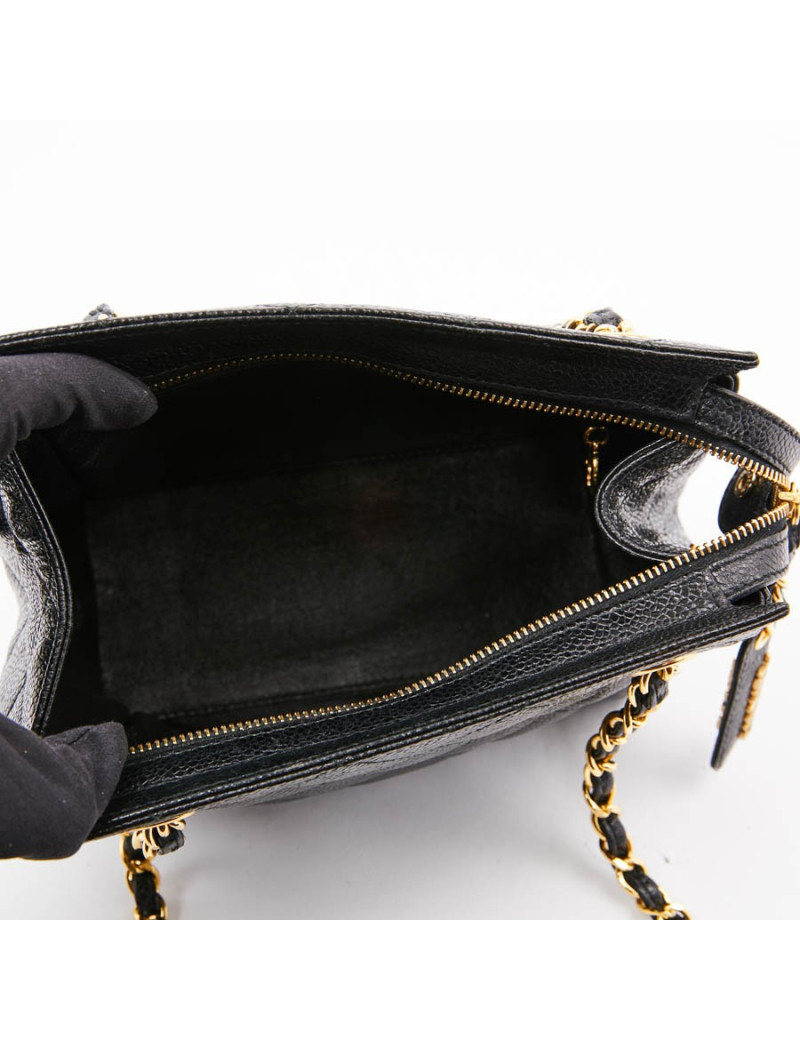 Sac CHANEL en cuir caviar noir