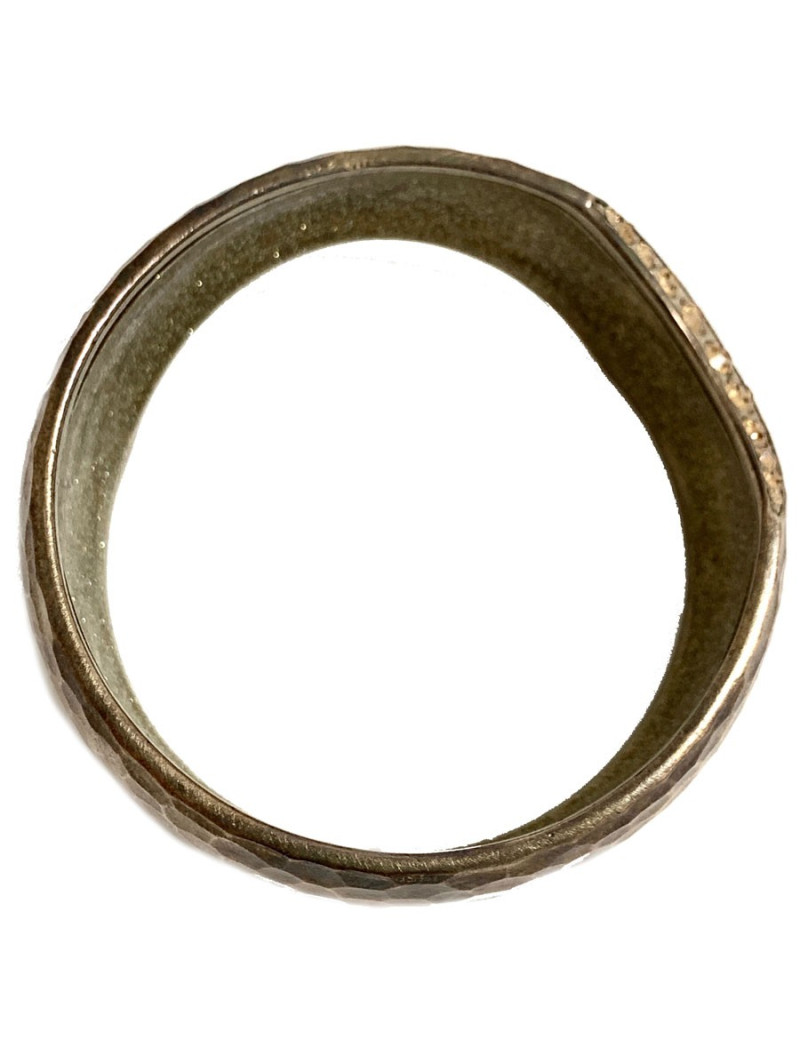 Manchette CHANEL métal doré mat martelé