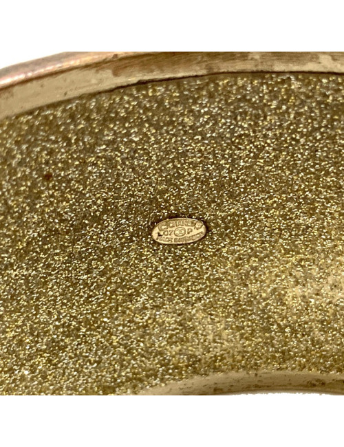 Manchette CHANEL métal doré mat martelé