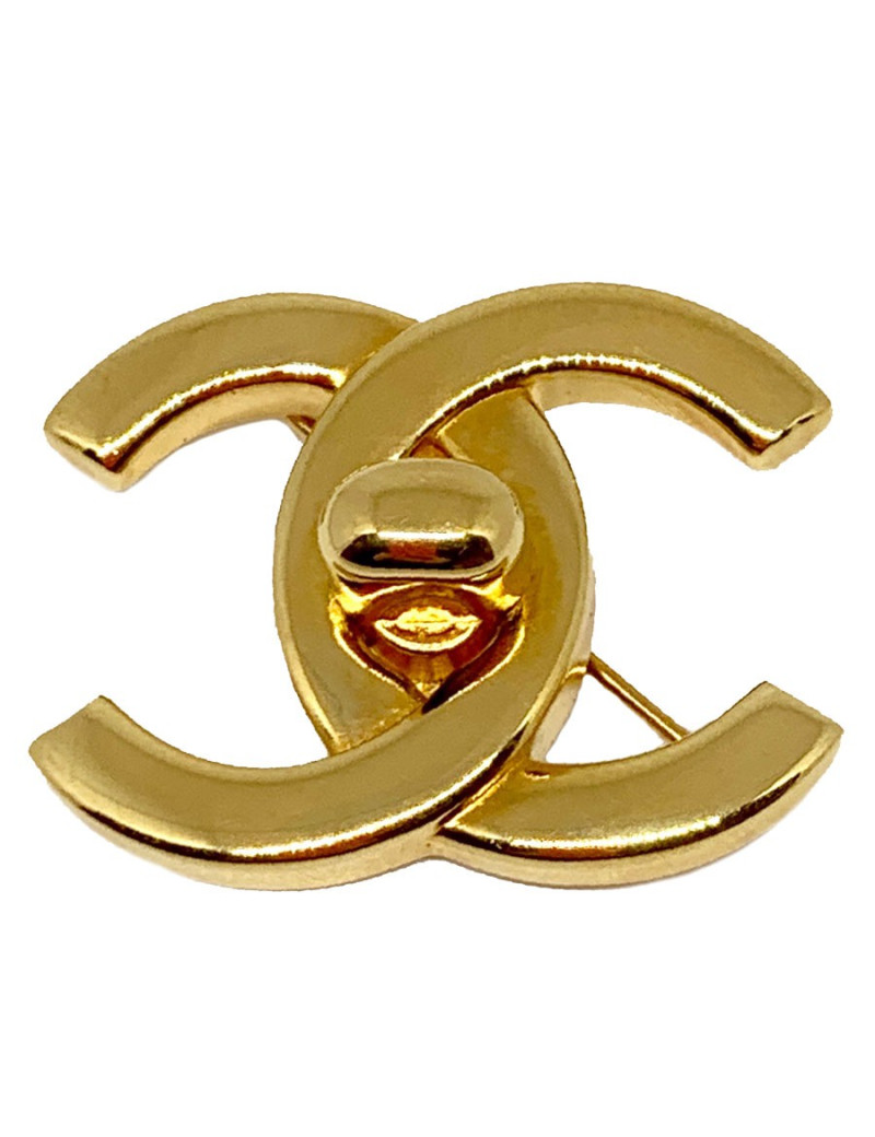 Broche CC CHANEL dorée vintage