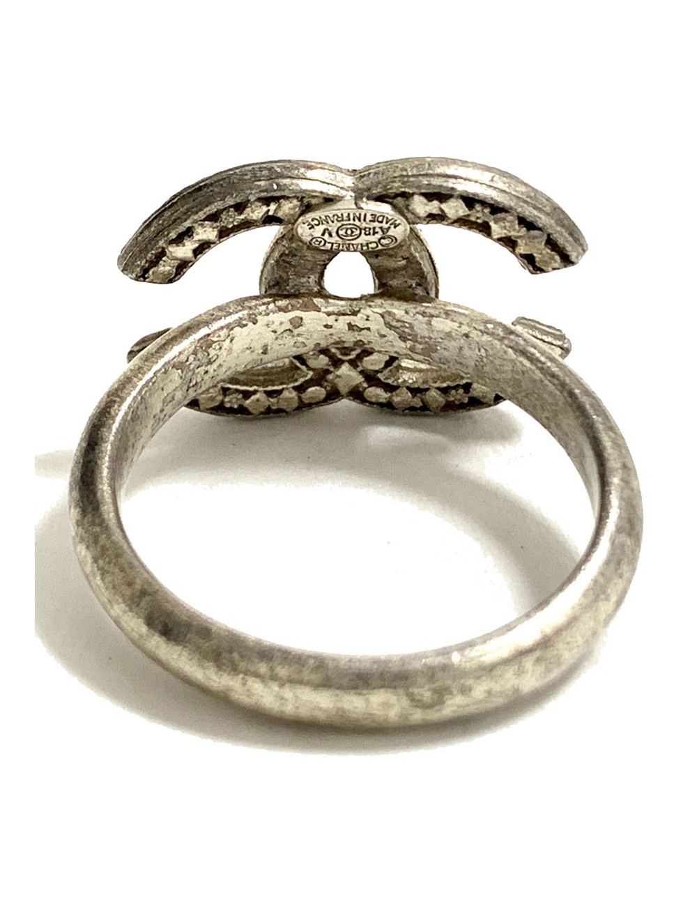 Bague CHANEL CC argent