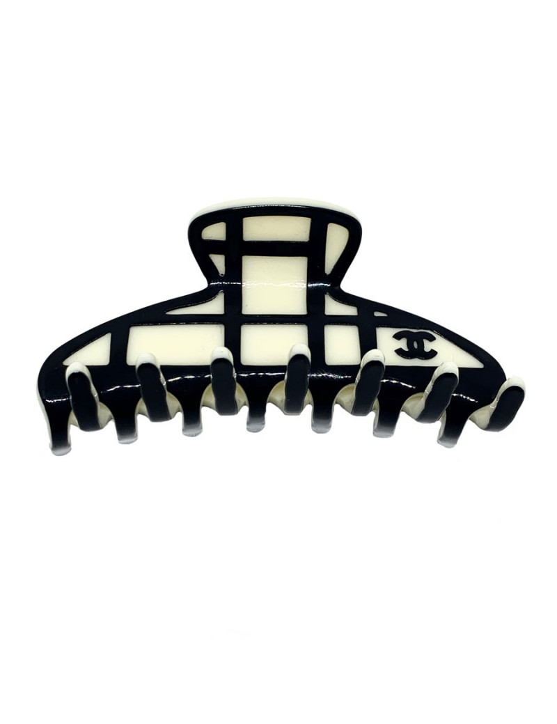 Pince à cheveux CHANEL noire et blanche