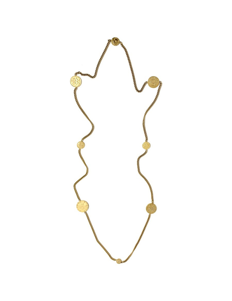 Sautoir CHANEL médaille dorée