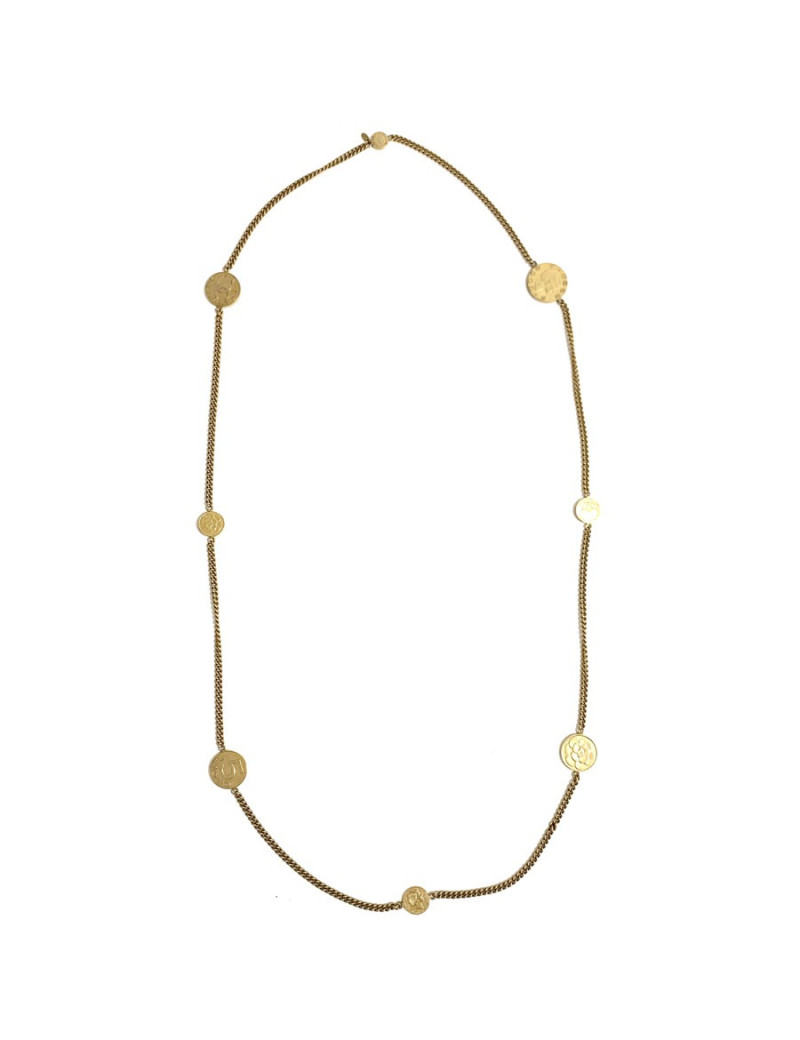 Sautoir CHANEL médaille dorée