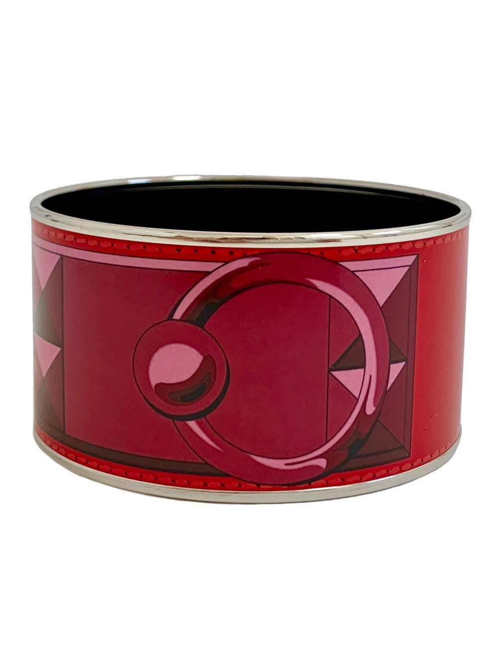 Bracelet émail HERMES Collier de Chien rouge