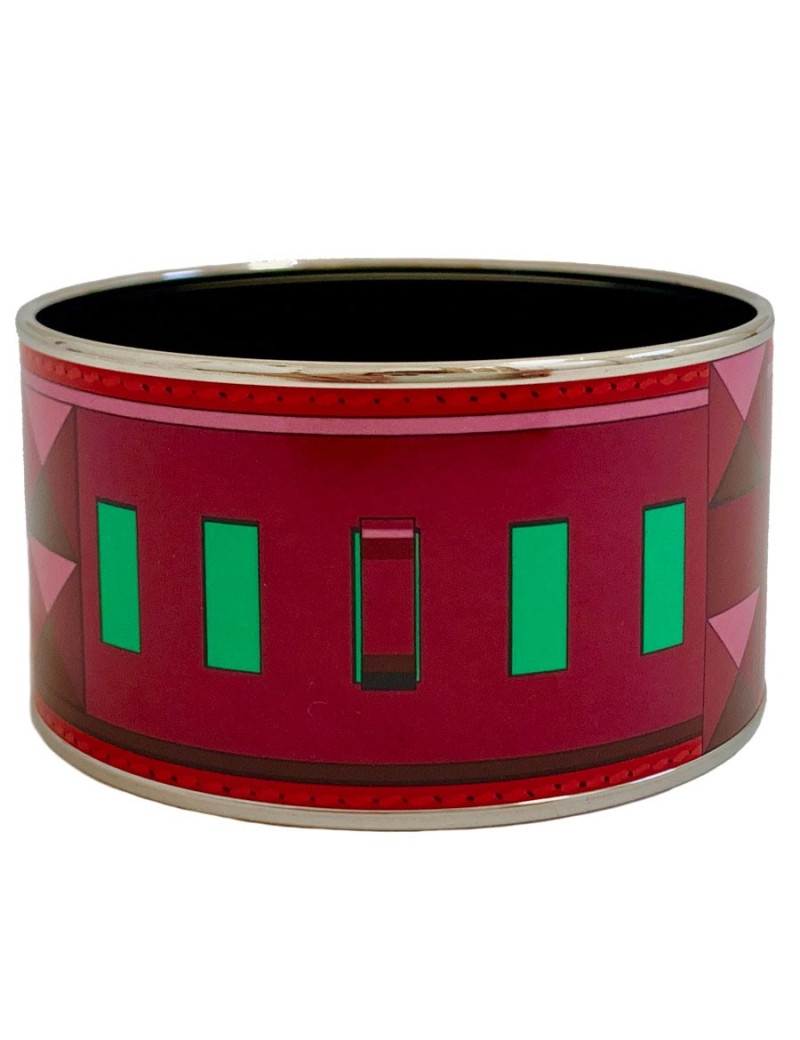 Bracelet émail HERMES Collier de Chien rouge