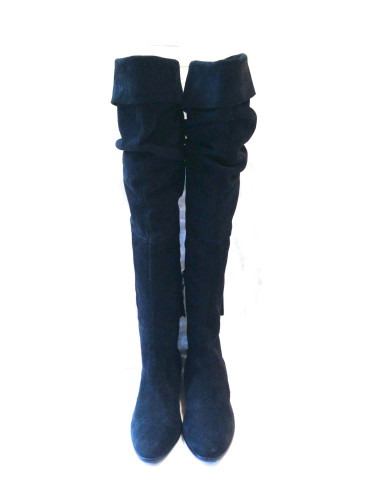 Bottes en daim JL SCHERRER noires T 39 