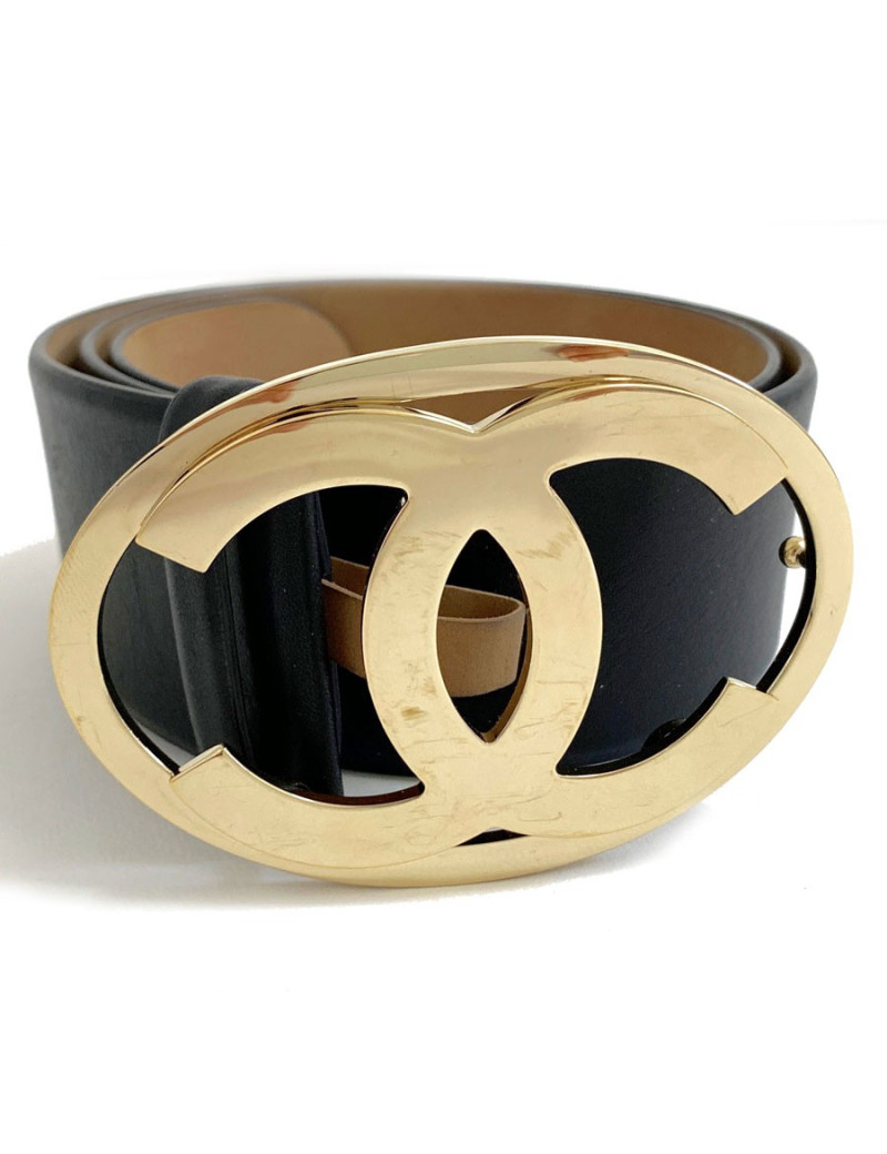 Ceinture CHANEL CC cuir marron