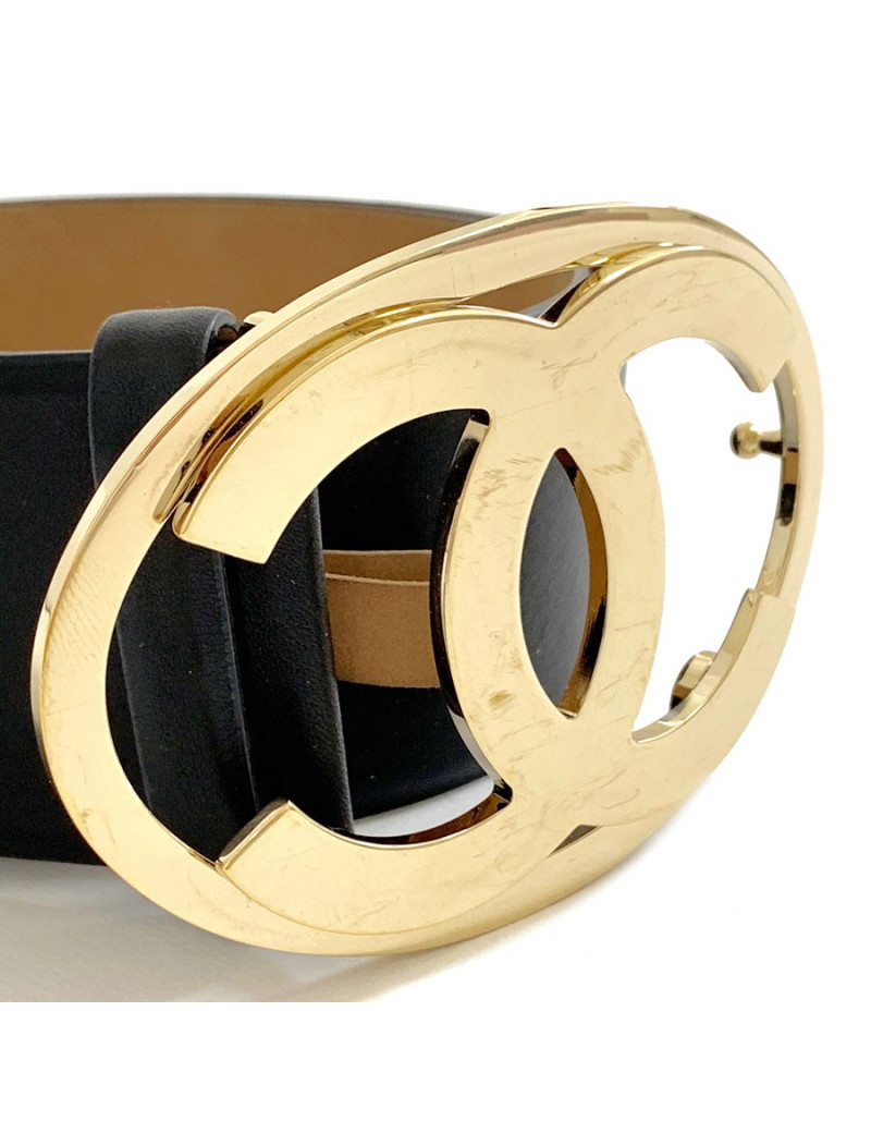Ceinture CHANEL CC cuir marron