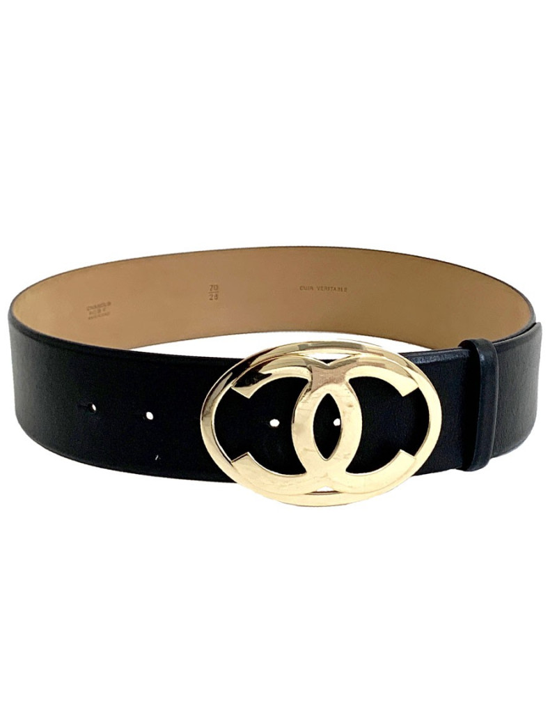 Ceinture CHANEL CC cuir marron