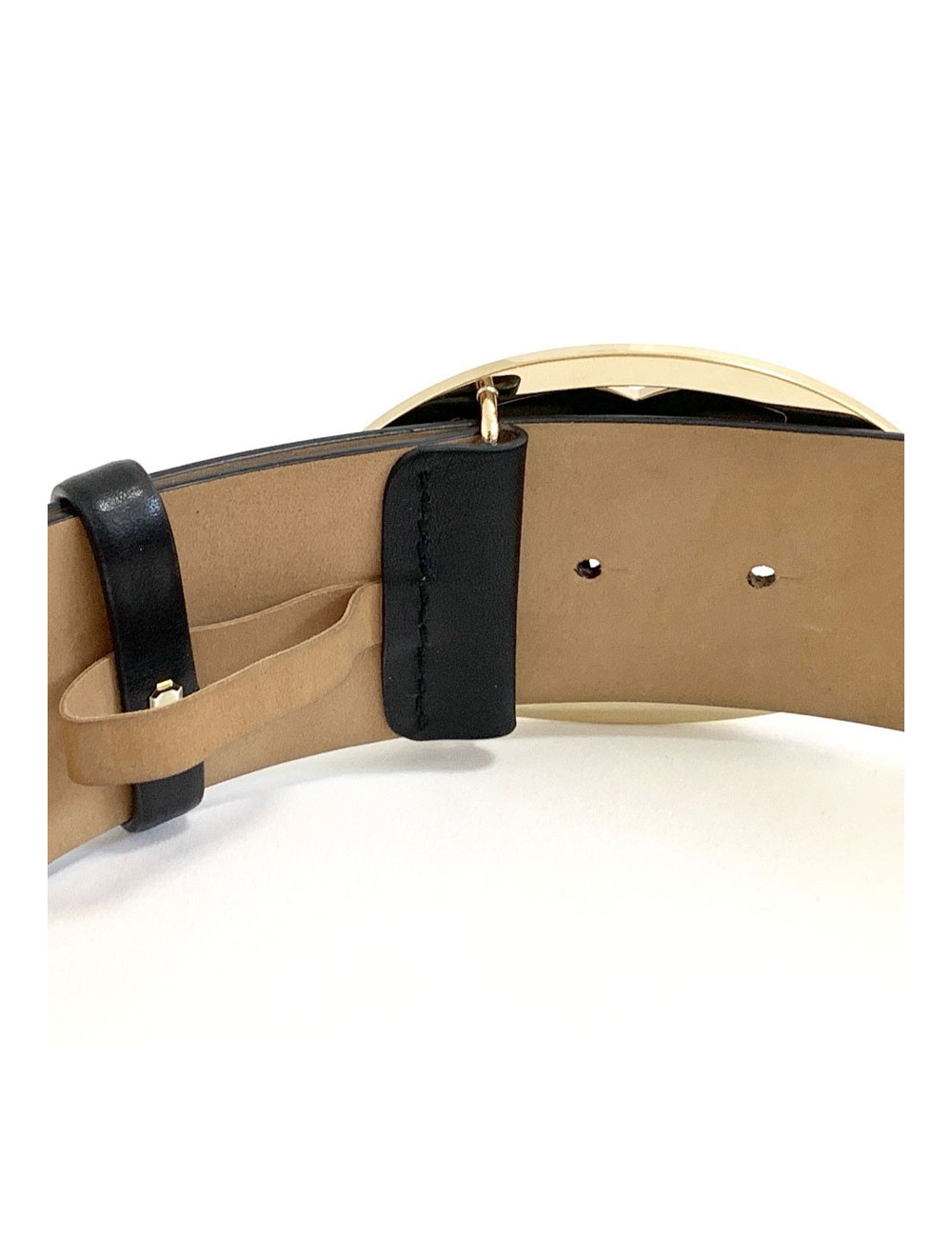 Ceinture CHANEL CC cuir noir T70