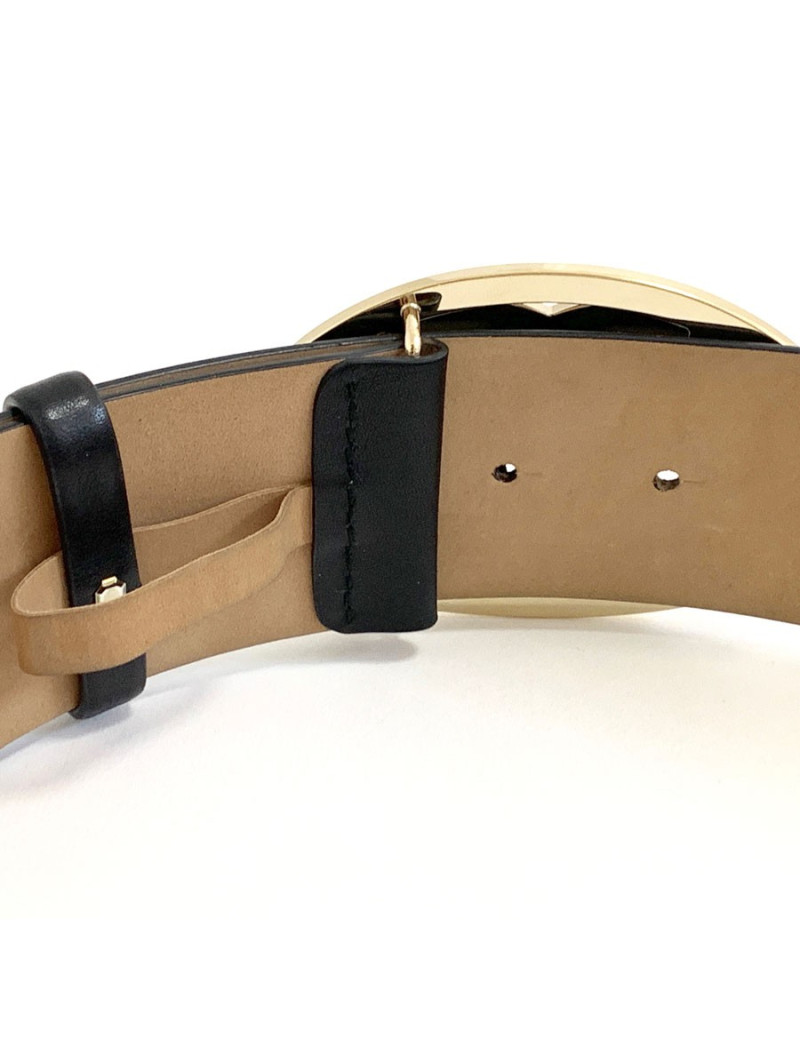 Ceinture CHANEL CC cuir noir T70