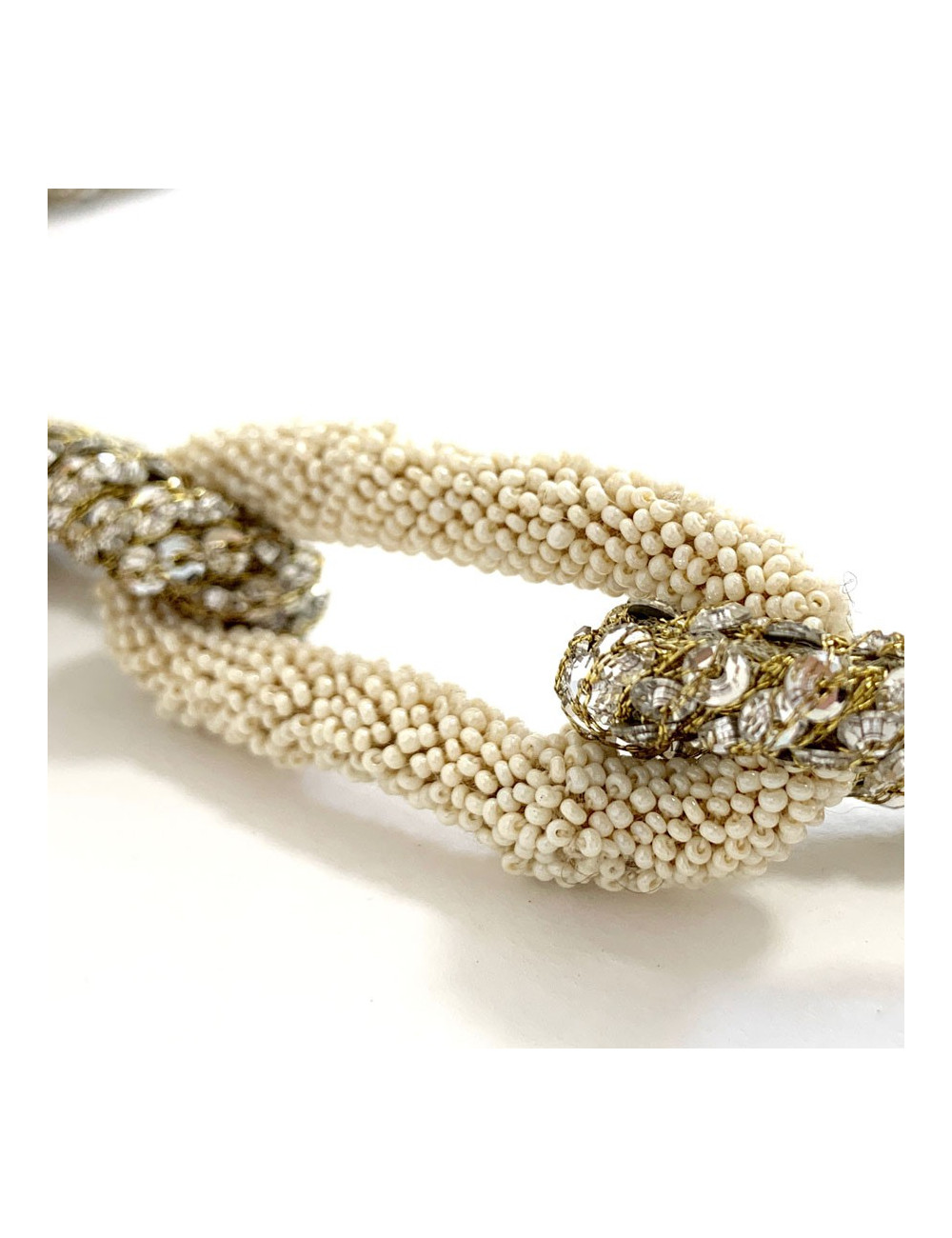 Collier CHANEL anneaux perles et strass vintage