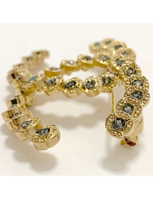 Broche CC CHANEL strass gris