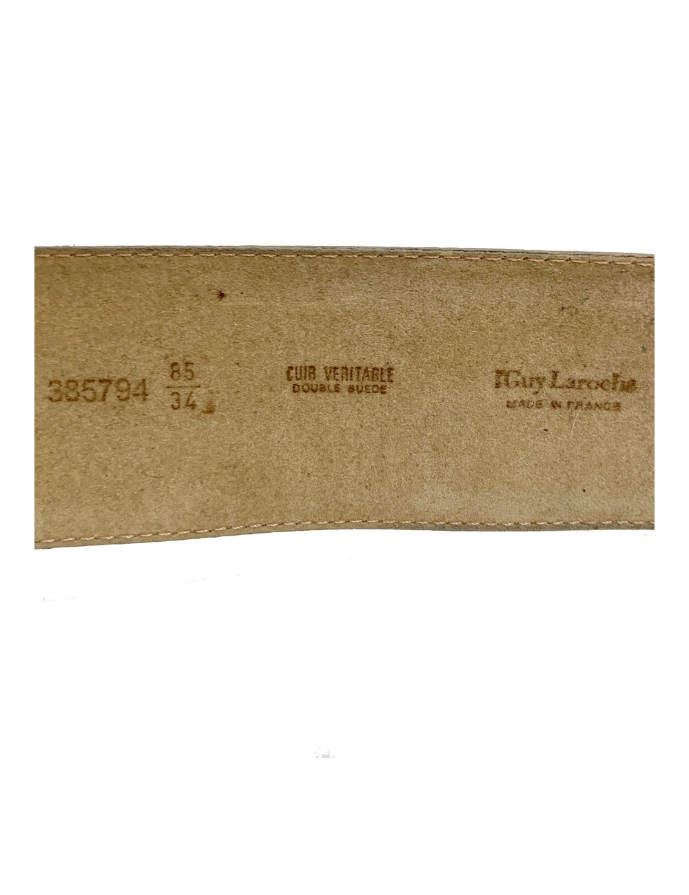 Ceinture GUY LAROCHE cuir argent vintage T85