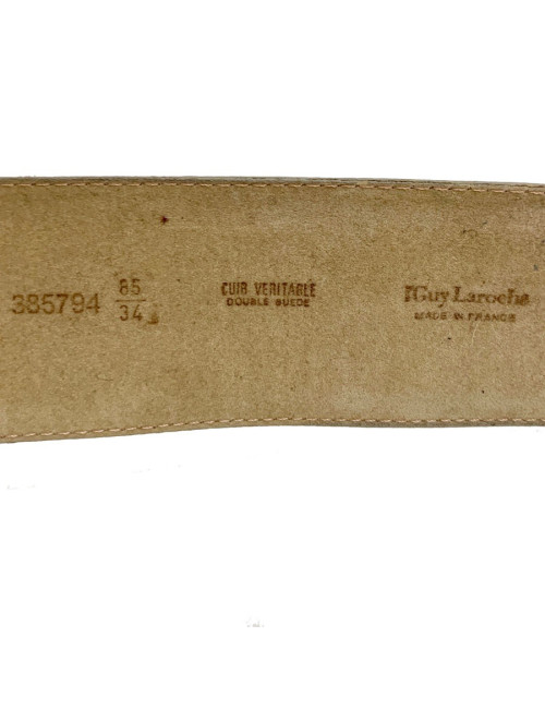 Ceinture GUY LAROCHE cuir argent vintage T85